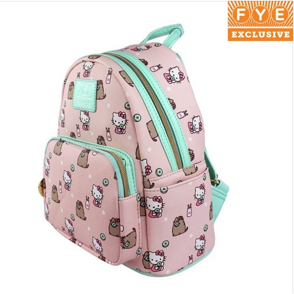 NWT Hello Kitty Pusheen Loungefly Mint Green Pastel Pink FYE Exclusive B… - Picture 2 of 7